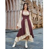 image:imageSCARLRT DARKNESS Women Renaissance Costume Underbust Pirate High Low DressWine