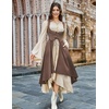 image:imageSCARLRT DARKNESS Women Renaissance Costume Underbust Pirate High Low DressWoodsmoke Brown