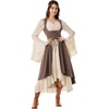 image:imageSCARLRT DARKNESS Women Renaissance Costume Underbust Pirate High Low DressWoodsmoke Brown