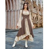 image:imageSCARLRT DARKNESS Women Renaissance Costume Underbust Pirate High Low DressWoodsmoke Brown