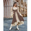image:imageSCARLRT DARKNESS Women Renaissance Costume Underbust Pirate High Low DressWoodsmoke Brown