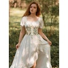 image:imageScarlet Darkness Corset Belt for Women Renaissance Lace up Floral CorsetsBeige White Floral