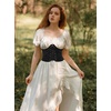 image:imageScarlet Darkness Corset Belt for Women Renaissance Lace up Floral CorsetsBlack White Floral