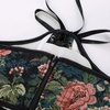 image:imageScarlet Darkness Corset Belt for Women Renaissance Lace up Floral CorsetsDeep Pink Floral