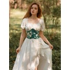 image:imageScarlet Darkness Corset Belt for Women Renaissance Lace up Floral CorsetsGreen Gold Floral