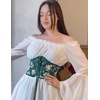 image:imageScarlet Darkness Corset Belt for Women Renaissance Lace up Floral CorsetsGreen Gold Floral