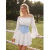 image:imageScarlet Darkness Corset Belt for Women Satin Waist Training Cincher CorsetBlue Jacquard