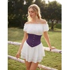 image:imageScarlet Darkness Corset Belt for Women Satin Waist Training Cincher CorsetDeep Purple
