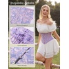 image:imageScarlet Darkness Corset Belt for Women Satin Waist Training Cincher CorsetLavender Jacquard