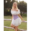 image:imageScarlet Darkness Corset Belt for Women Satin Waist Training Cincher CorsetLavender Jacquard