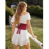 image:imageScarlet Darkness Corset Belt for Women Satin Waist Training Cincher CorsetWine