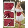 image:imageScarlet Darkness Corset Belt for Women Satin Waist Training Cincher CorsetWine