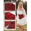image:imageScarlet Darkness Corset Belt for Women Satin Waist Training Cincher CorsetWine Jacquard