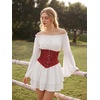 image:imageScarlet Darkness Corset Belt for Women Satin Waist Training Cincher CorsetWine Jacquard