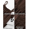 image:imageScarlet Darkness Corset Mini Dress Adjustable Straps Sundress with PocketsDark Chocolate