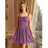 image:imageScarlet Darkness Corset Mini Dress Adjustable Straps Sundress with PocketsGray Purple