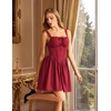 image:imageScarlet Darkness Corset Mini Dress Adjustable Straps Sundress with PocketsRed