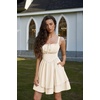 image:imageScarlet Darkness Corset Mini Dress for Women Teens Grad Homecoming SundressBeige