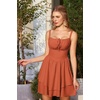 image:imageScarlet Darkness Corset Mini Dress for Women Teens Grad Homecoming SundressCoral