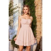 image:imageScarlet Darkness Corset Mini Dress for Women Teens Grad Homecoming SundressOatmeal