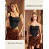 image:imageScarlet Darkness Corset Tops for Women Detachable Straps Satin BustierBlack