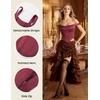 image:imageScarlet Darkness Corset Tops for Women Detachable Straps Satin BustierBrown Red