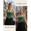 image:imageScarlet Darkness Corset Tops for Women Detachable Straps Satin BustierEden Green