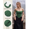 image:imageScarlet Darkness Corset Tops for Women Detachable Straps Satin BustierEden Green