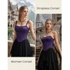 image:imageScarlet Darkness Corset Tops for Women Detachable Straps Satin BustierJewel Purple