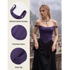 image:imageScarlet Darkness Corset Tops for Women Detachable Straps Satin BustierJewel Purple