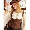 image:imageScarlet Darkness Corset Tops for Women Renaissance BodiceDark Brown Floral