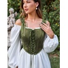 image:imageScarlet Darkness Corset Tops for Women Renaissance Lace Up Floral BustierArmy Green
