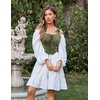 image:imageScarlet Darkness Corset Tops for Women Renaissance Lace Up Floral BustierArmy Green