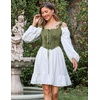 image:imageScarlet Darkness Corset Tops for Women Renaissance Lace Up Floral BustierArmy Green