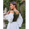 image:imageScarlet Darkness Corset Tops for Women Renaissance Lace Up Floral BustierArmy Green