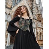 image:imageScarlet Darkness Corset Tops for Women Renaissance Lace Up Floral BustierBlack Floral