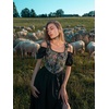 image:imageScarlet Darkness Corset Tops for Women Renaissance Lace Up Floral BustierBlack Floral