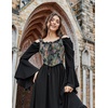 image:imageScarlet Darkness Corset Tops for Women Renaissance Lace Up Floral BustierBlack Floral