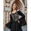 image:imageScarlet Darkness Corset Tops for Women Renaissance Lace Up Floral BustierBlack Floral