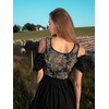 image:imageScarlet Darkness Corset Tops for Women Renaissance Lace Up Floral BustierBlack Floral
