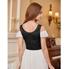 image:imageScarlet Darkness Corset Tops for Women Renaissance Lace Up Floral BustierBlack Jacquard