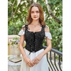 image:imageScarlet Darkness Corset Tops for Women Renaissance Lace Up Floral BustierBlack Jacquard