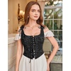 image:imageScarlet Darkness Corset Tops for Women Renaissance Lace Up Floral BustierBlack Jacquard