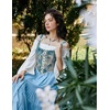 image:imageScarlet Darkness Corset Tops for Women Renaissance Lace Up Floral BustierBlue Daisy