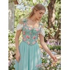 image:imageScarlet Darkness Corset Tops for Women Renaissance Lace Up Floral BustierBlue Pink Floral