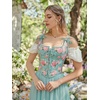 image:imageScarlet Darkness Corset Tops for Women Renaissance Lace Up Floral BustierBlue Pink Floral