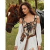 image:imageScarlet Darkness Corset Tops for Women Renaissance Lace Up Floral BustierBrown Floral