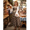 image:imageScarlet Darkness Corset Tops for Women Renaissance Lace Up Floral BustierBrown Floral