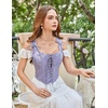 image:imageScarlet Darkness Corset Tops for Women Renaissance Lace Up Floral BustierLavender Jacquard
