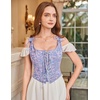 image:imageScarlet Darkness Corset Tops for Women Renaissance Lace Up Floral BustierLavender Jacquard